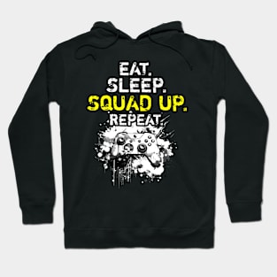 Cool Eat Sleep Squad Up Repeat Gamer Live Streamer Hoodie